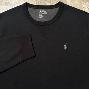 Polo Ralph Lauren Sweatshirt Mens Medium Black Solid Performance Double Knit
